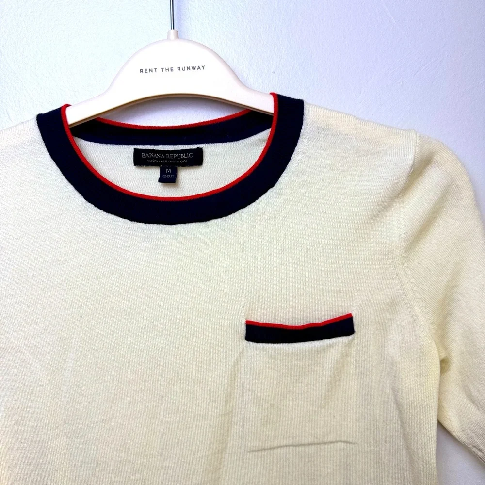 Banana Republic Cream Sweater Merino Wool - Picture 1 of 4